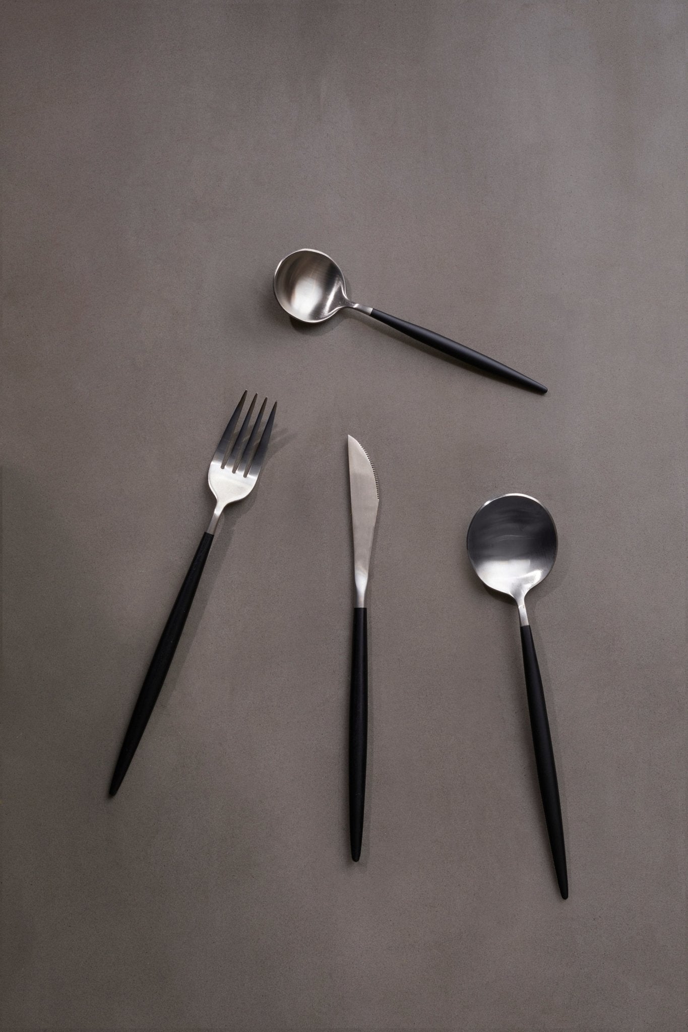 Asmund 16 Piece Matte Silver and Black Cutlery Set - Skandi London