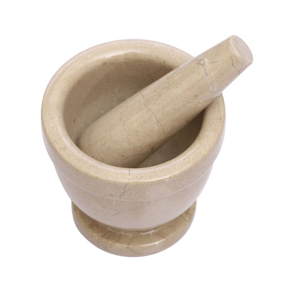Freya Champagne Marble Mortar and Pestle - Skandi London