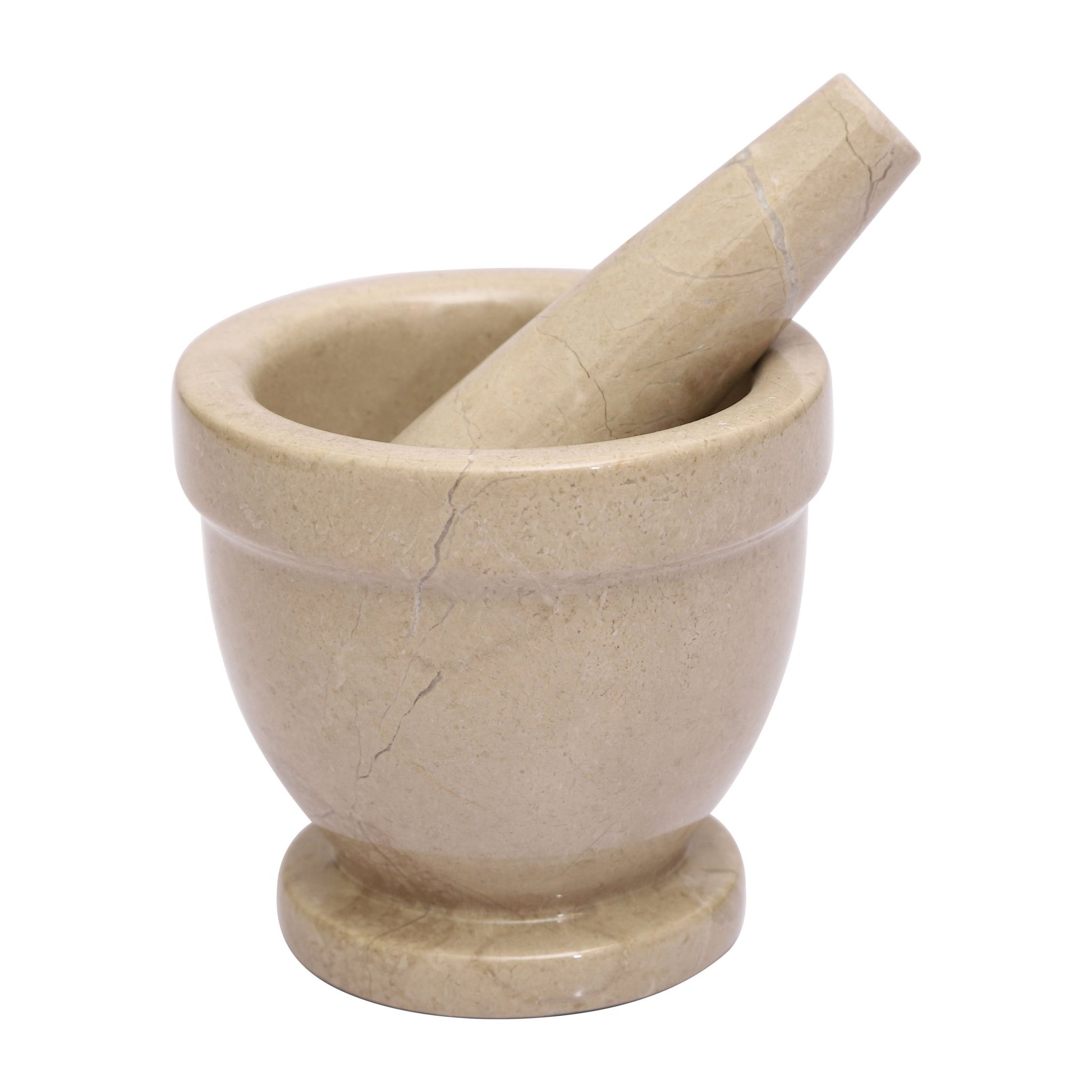 Freya Champagne Marble Mortar and Pestle - Skandi London