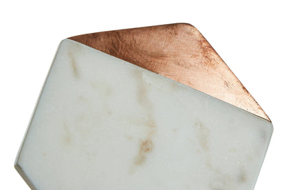 Kent Set Of 4 White Marble And Copper Inlay Coasters - Skandi London
