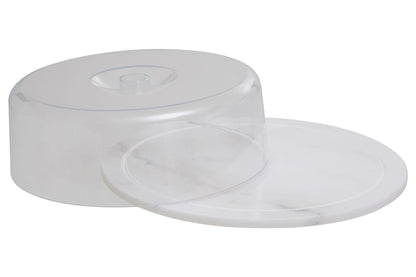 Harold White Marble Cheese Board With Domed Lid - Skandi London