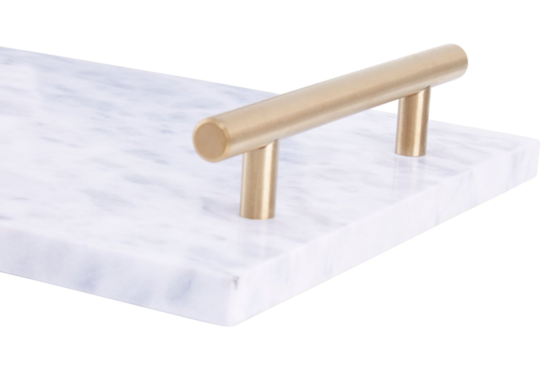 Johannes Grey Marble Tray With Gold Effect Handles - Skandi London