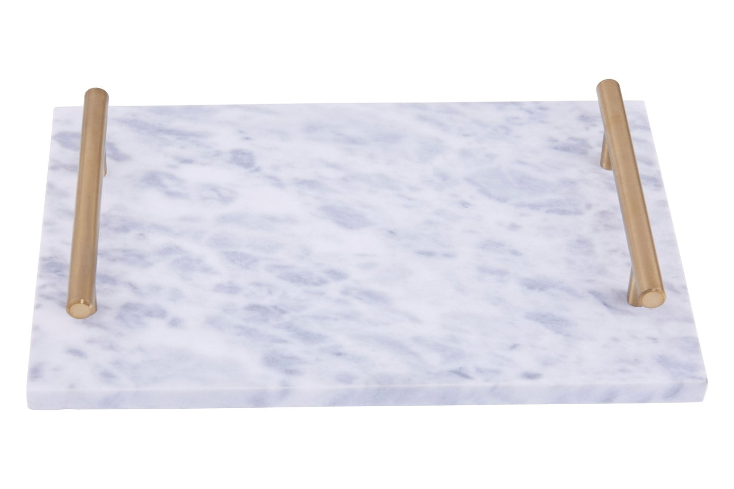 Johannes Grey Marble Tray With Gold Effect Handles - Skandi London