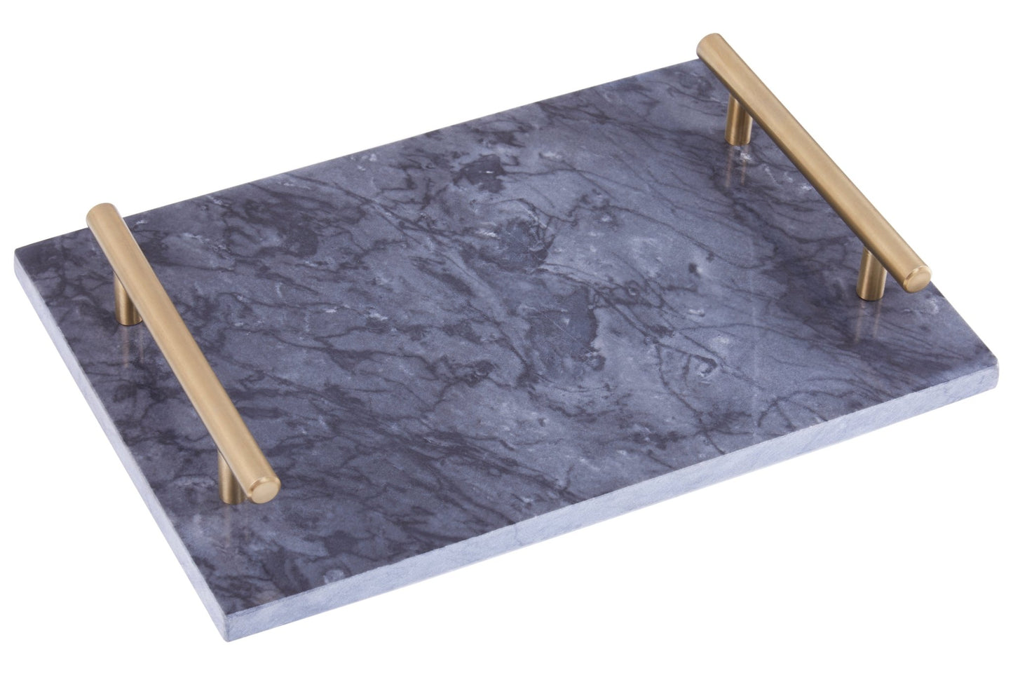 Johannes Black Marble Tray With Gold Effect Handles - Skandi London