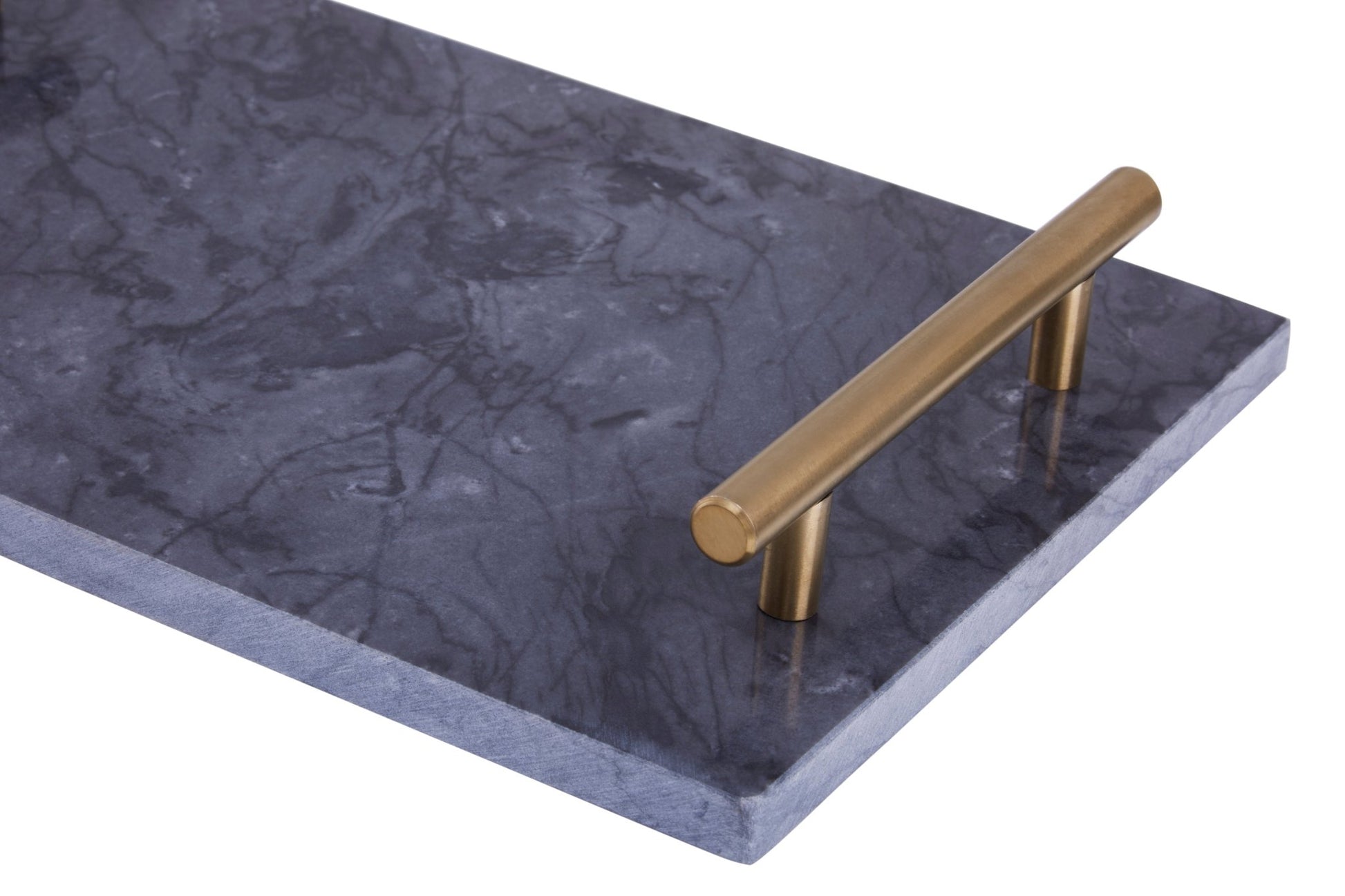 Johannes Black Marble Tray With Gold Effect Handles - Skandi London