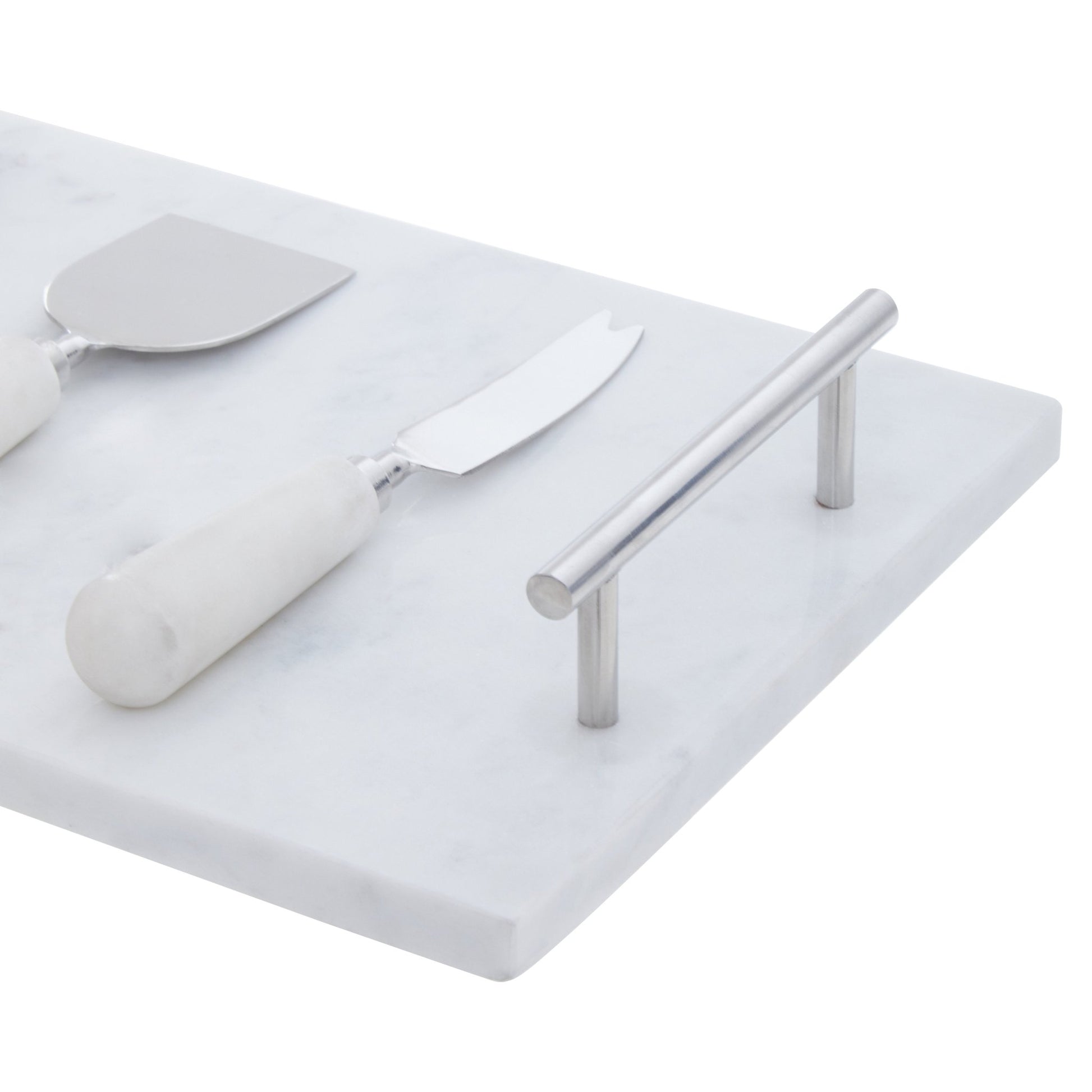 Jeppe White And Silver Cheese Knife Set - Skandi London