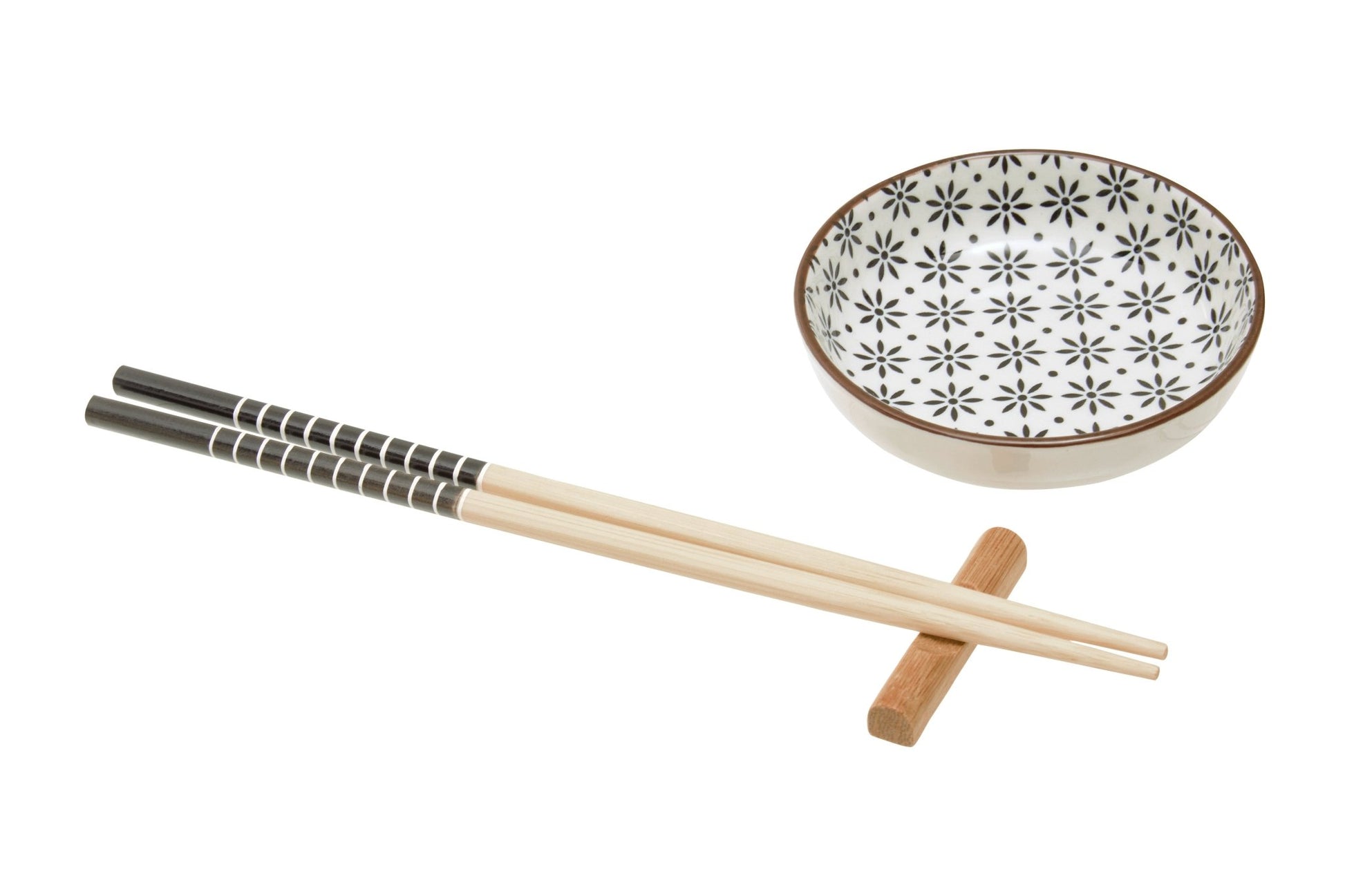 Haldor 6pc White Ceramic and Wood Sushi Set - Skandi London