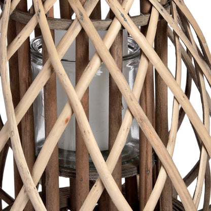 Skandi London Small Wicker Bulbous Lantern