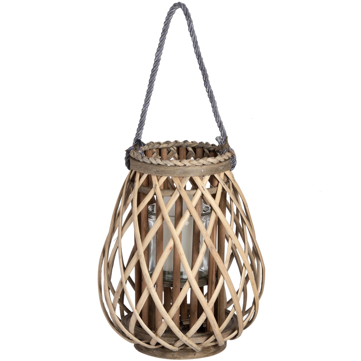 Skandi London Small Wicker Bulbous Lantern