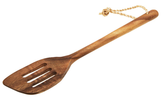 Heidrun Acacia Wood Slotted Spatula - Skandi London