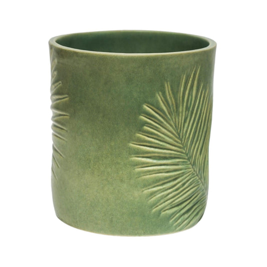 Skandi London Leaf Etched Planter in Olive - Skandi London