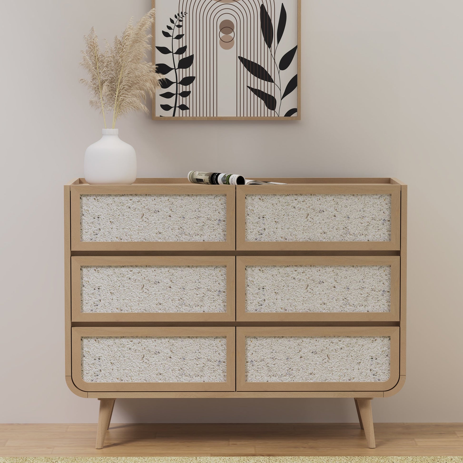 Brompton Six Drawer Chest - Natural - Skandi London