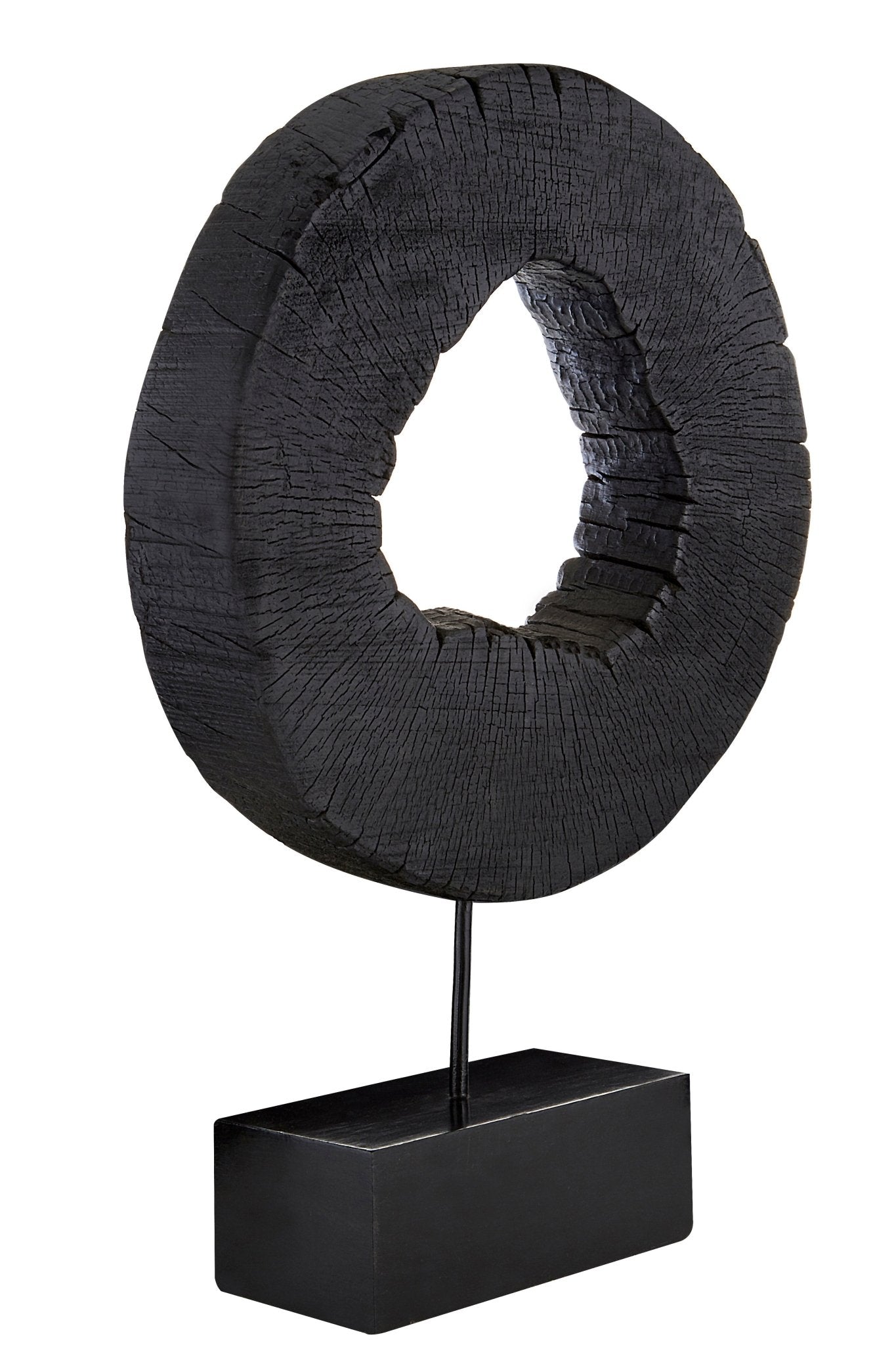 Eir Large Charred Black Mango Wood Log Sculpture - Skandi London