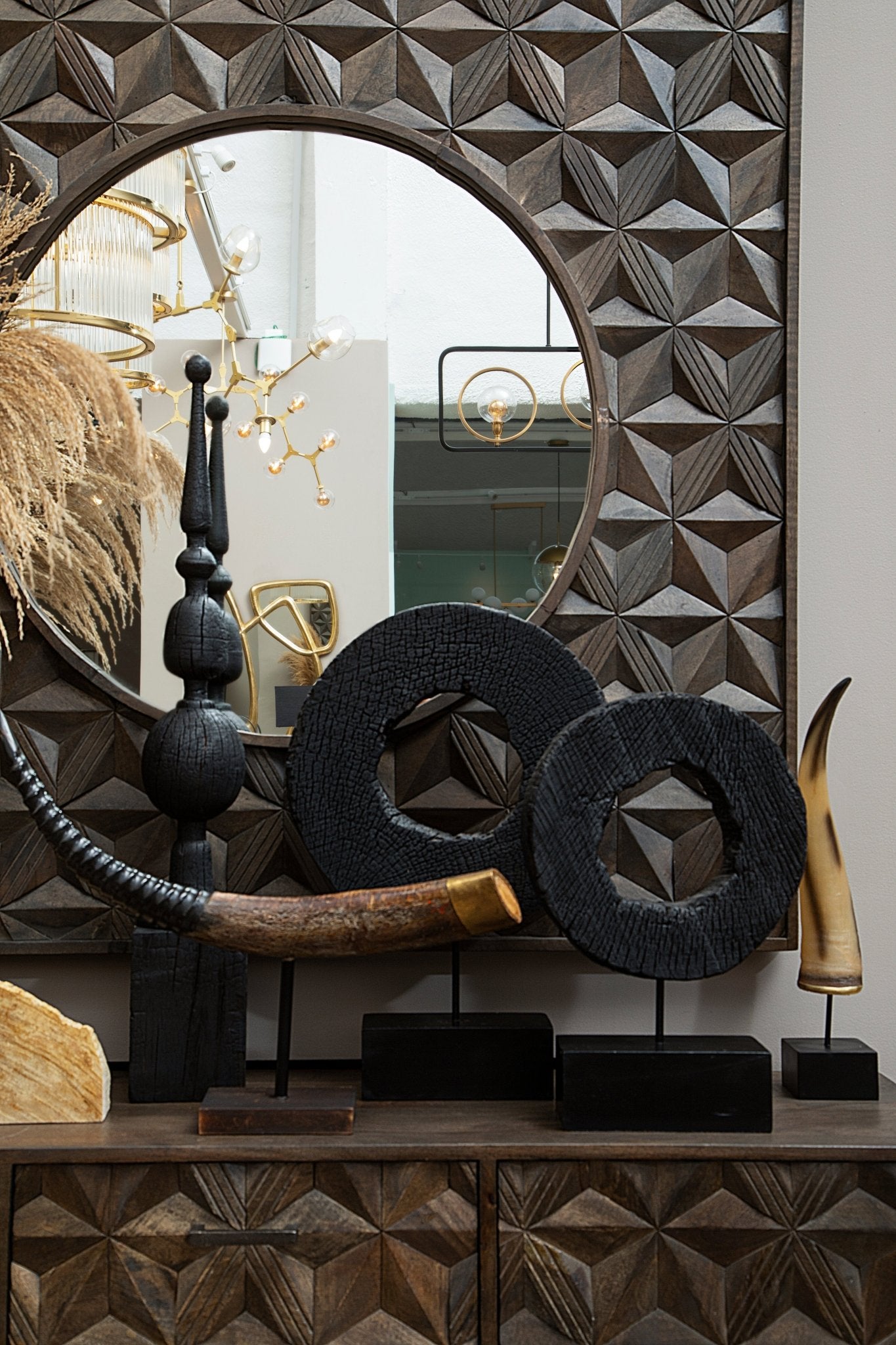 Eir Large Charred Black Mango Wood Log Sculpture - Skandi London