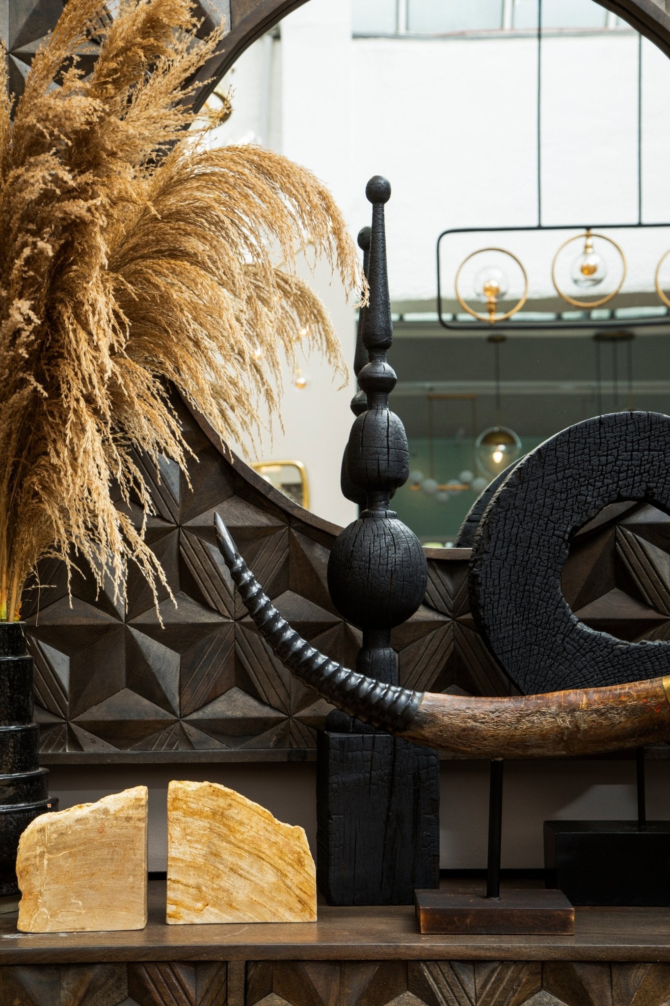 Eir Large Charred Black Mango Wood Log Sculpture - Skandi London