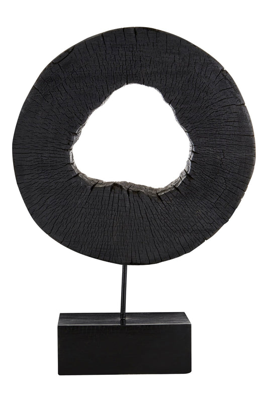Eir Large Charred Black Mango Wood Log Sculpture - Skandi London