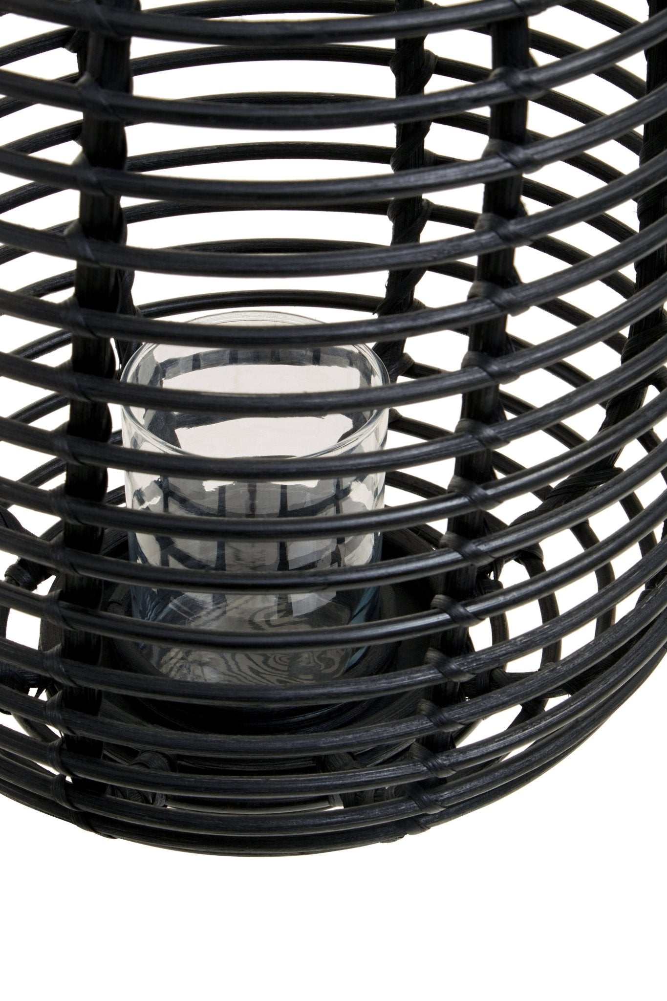 Kai Small Black Natural Rattan Lantern - Skandi London