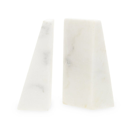 Jokum Set Of 2 White Marble Bookends - Skandi London