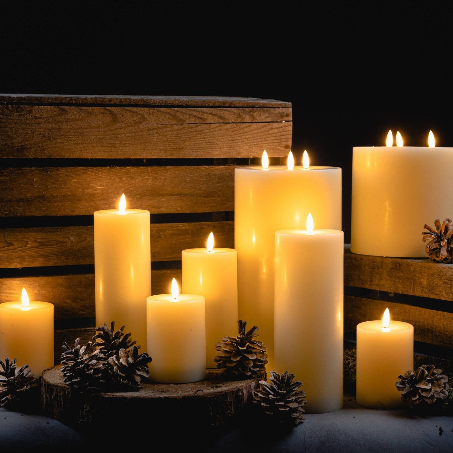 Luksus Collection Natural Glow 3 x 4 LED Cream Candle - Skandi London