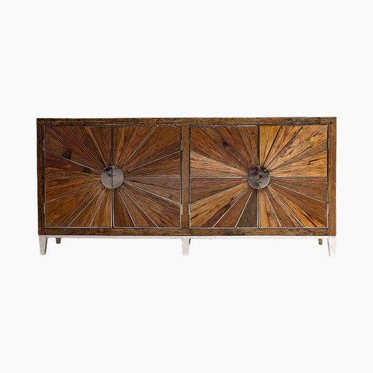 Barnet Reclaimed Wood Four Door Sideboard - Skandi London