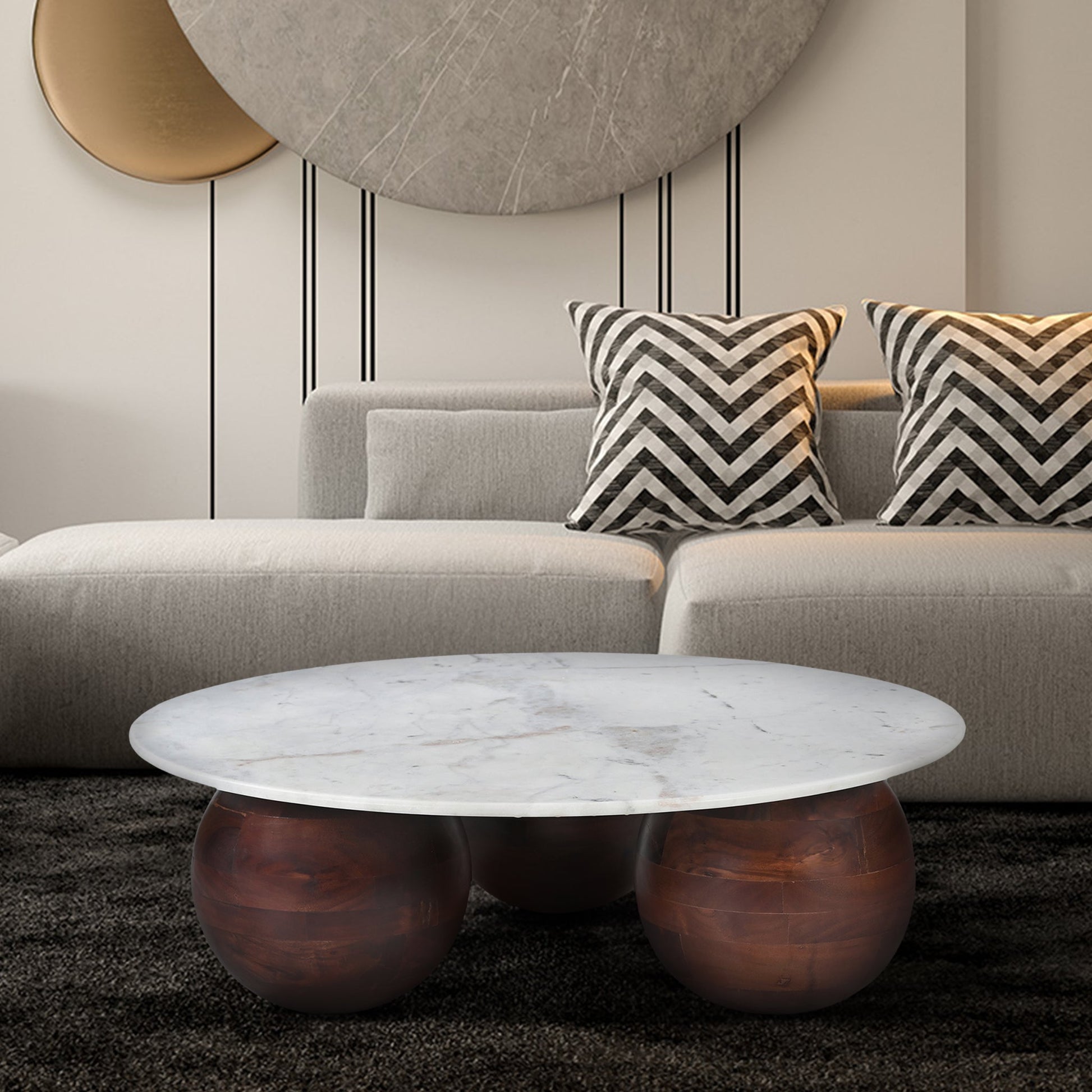 Soho White Marble Top Coffee Table - Skandi London
