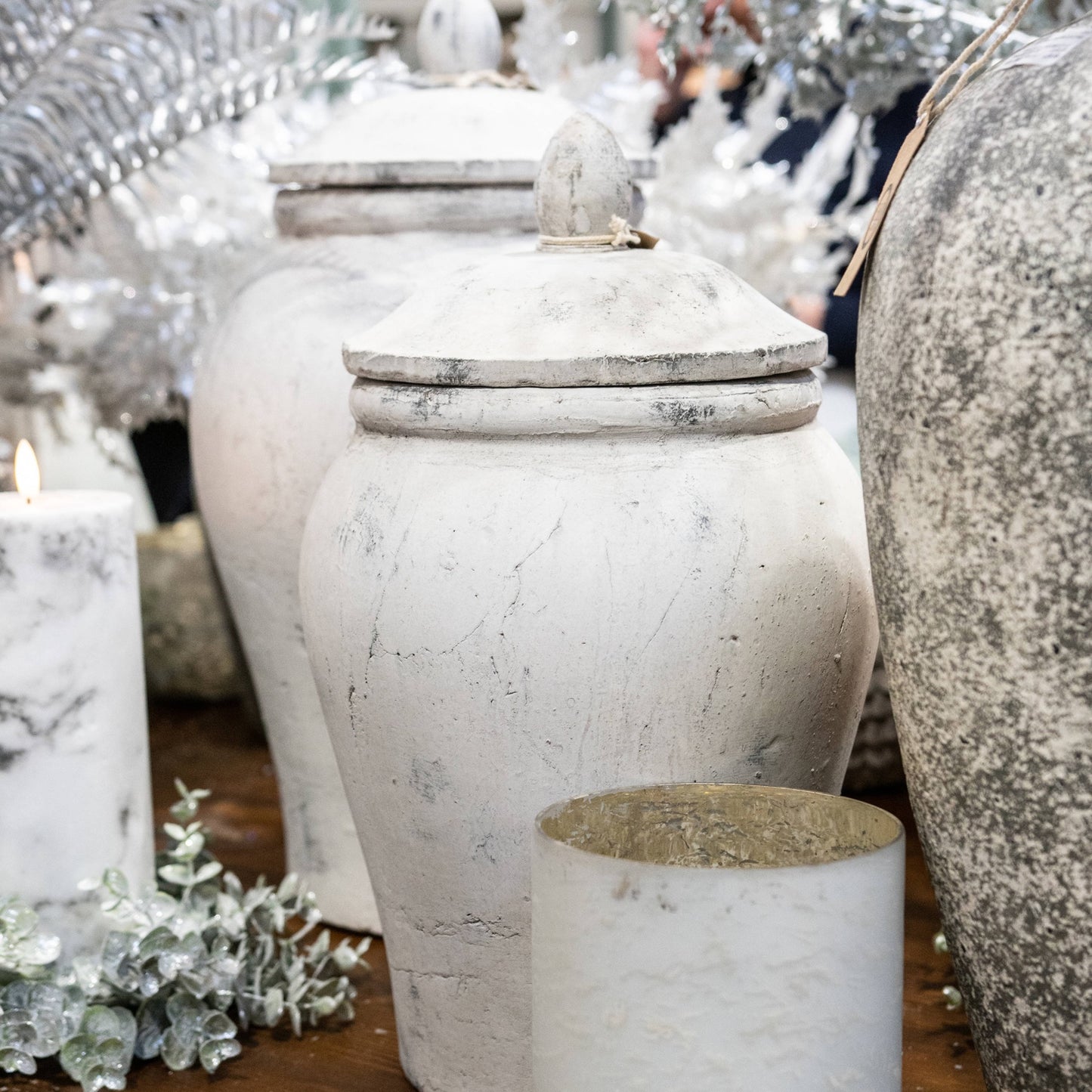 Nesna Large Stone Ginger Jar - Skandi London