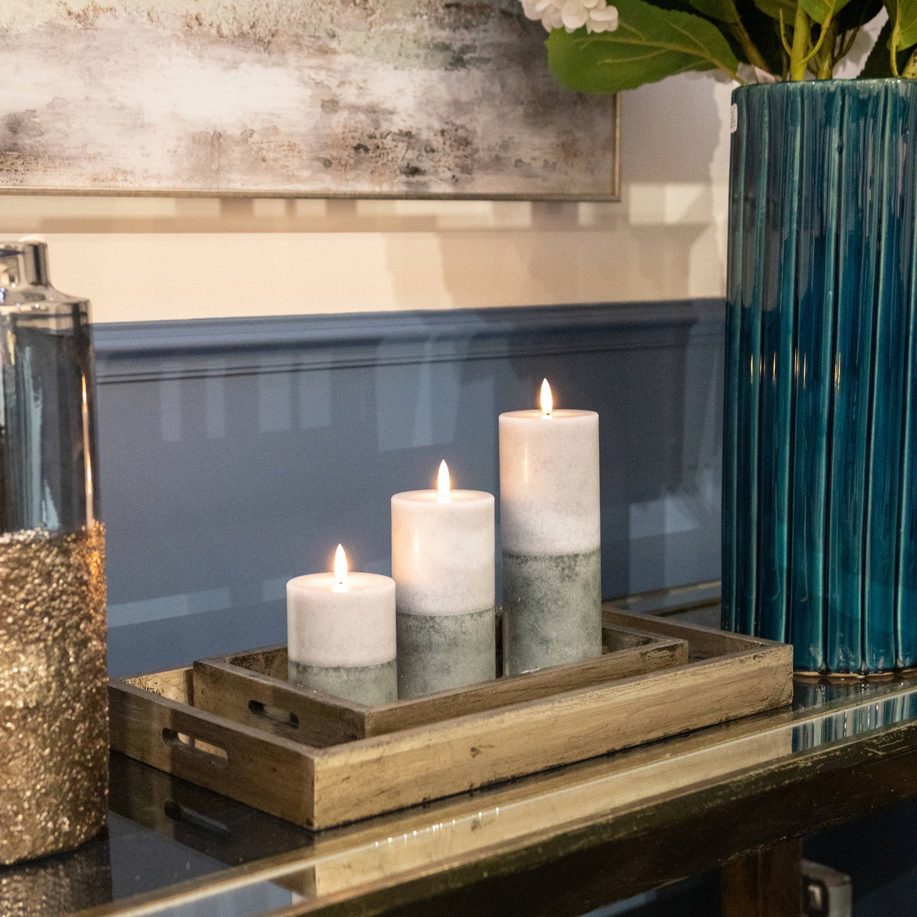 Luksus Collection Natural Glow 3x6 Stone LED Candle - Skandi London