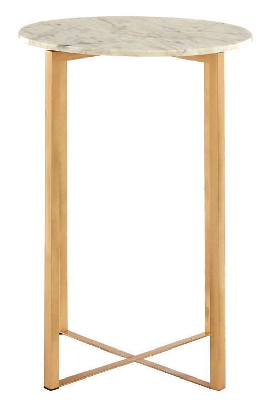 Queron White Marble Table With Lattice Base - Skandi London