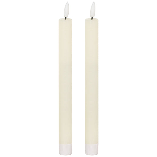 Luksus Collection Natural Glow S/ 2 Ivory LED Dinner Candles