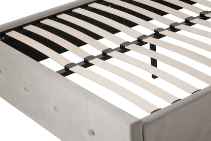 Darby Steel Velvet Double Ottoman Bed - Skandi London