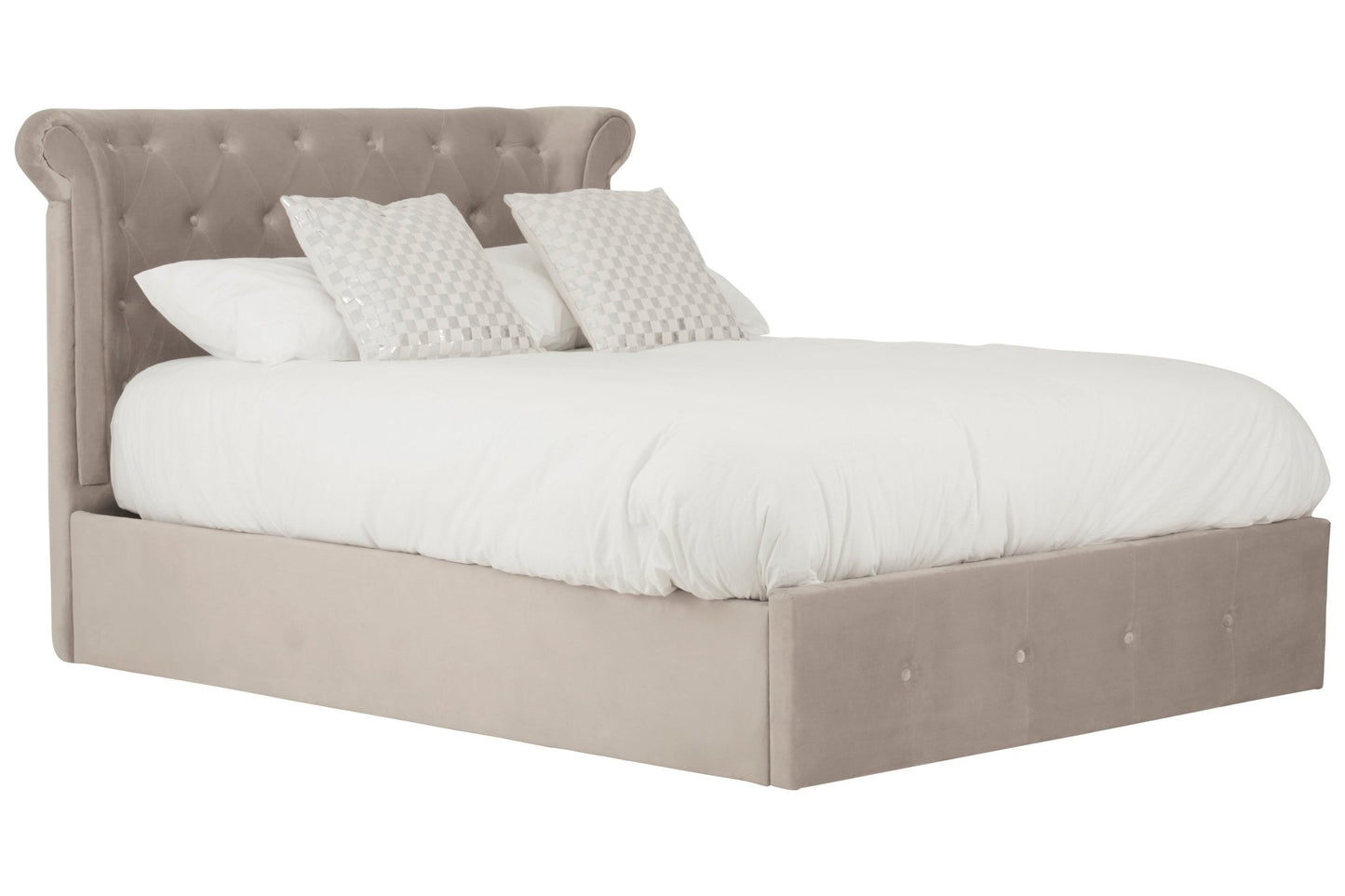 Darby Mink Double Ottoman Bed - Skandi London