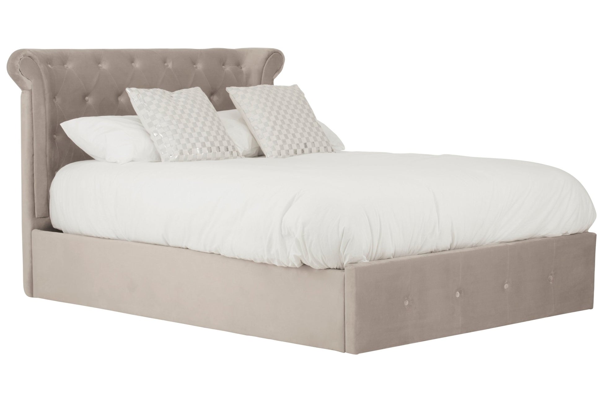 Darby Mink Double Ottoman Bed - Skandi London