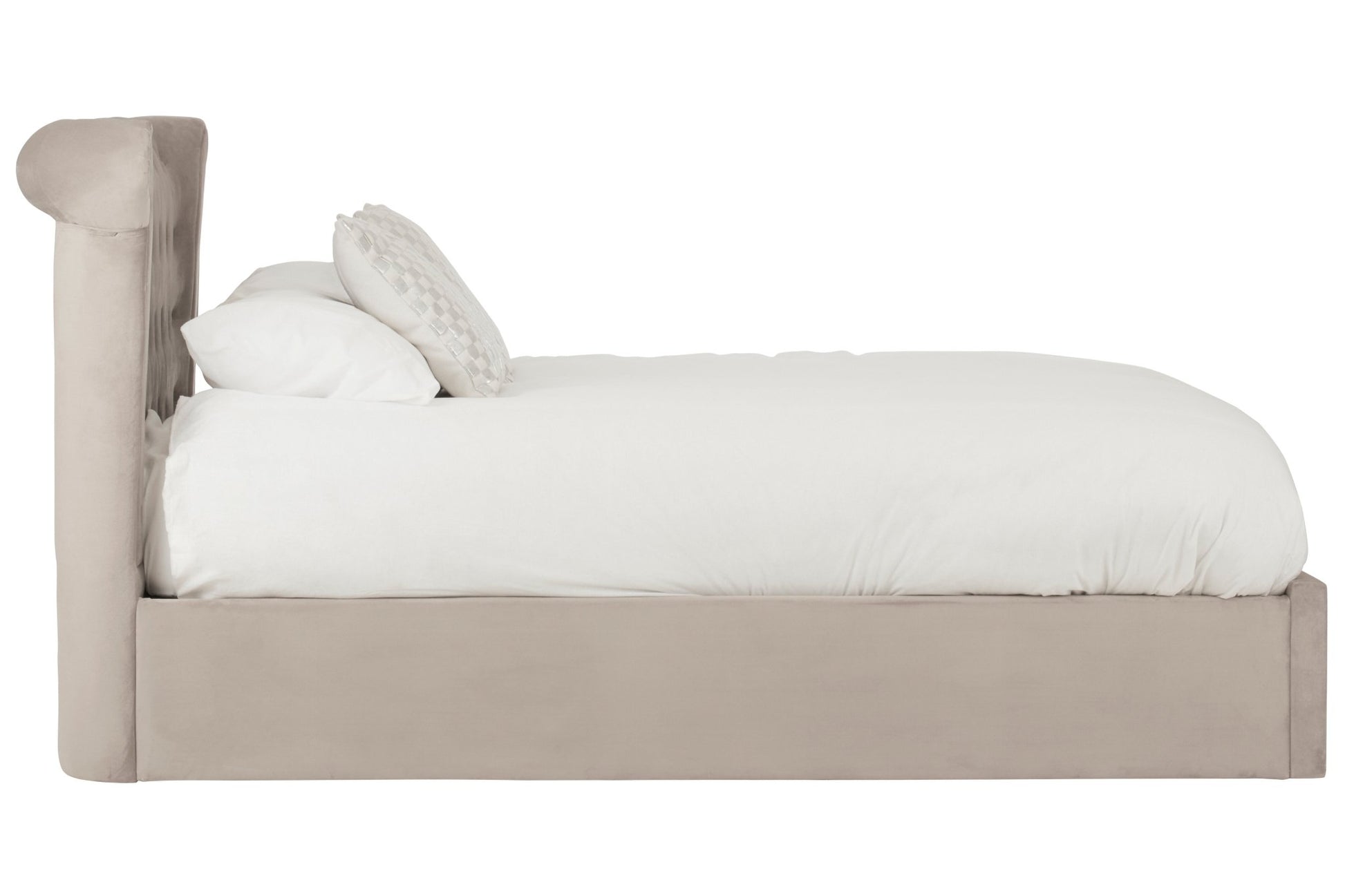 Darby Mink Double Ottoman Bed - Skandi London