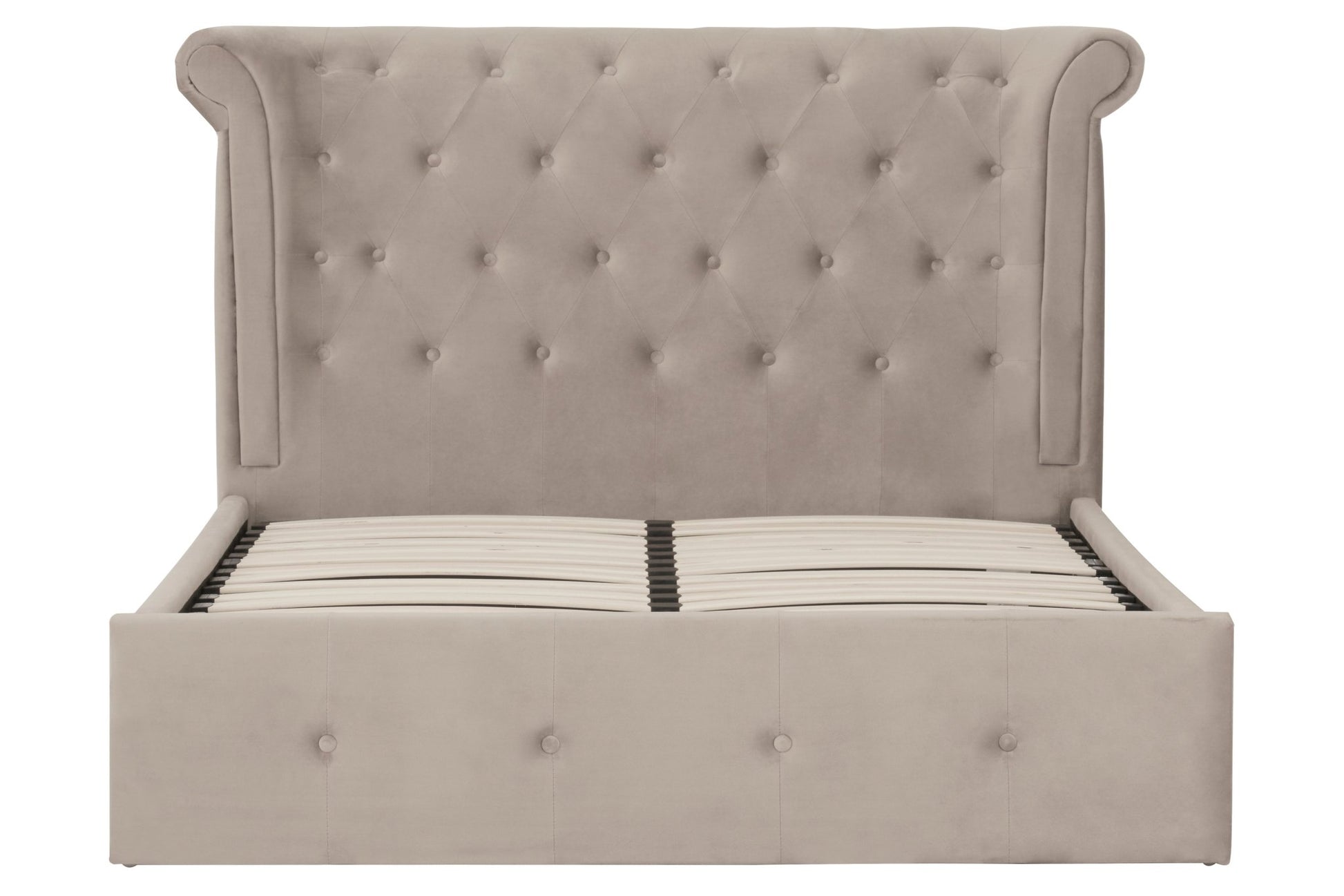 Darby Mink Double Ottoman Bed - Skandi London