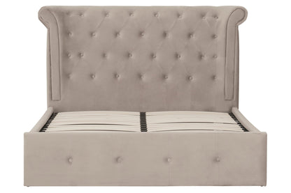 Darby Mink Double Ottoman Bed - Skandi London