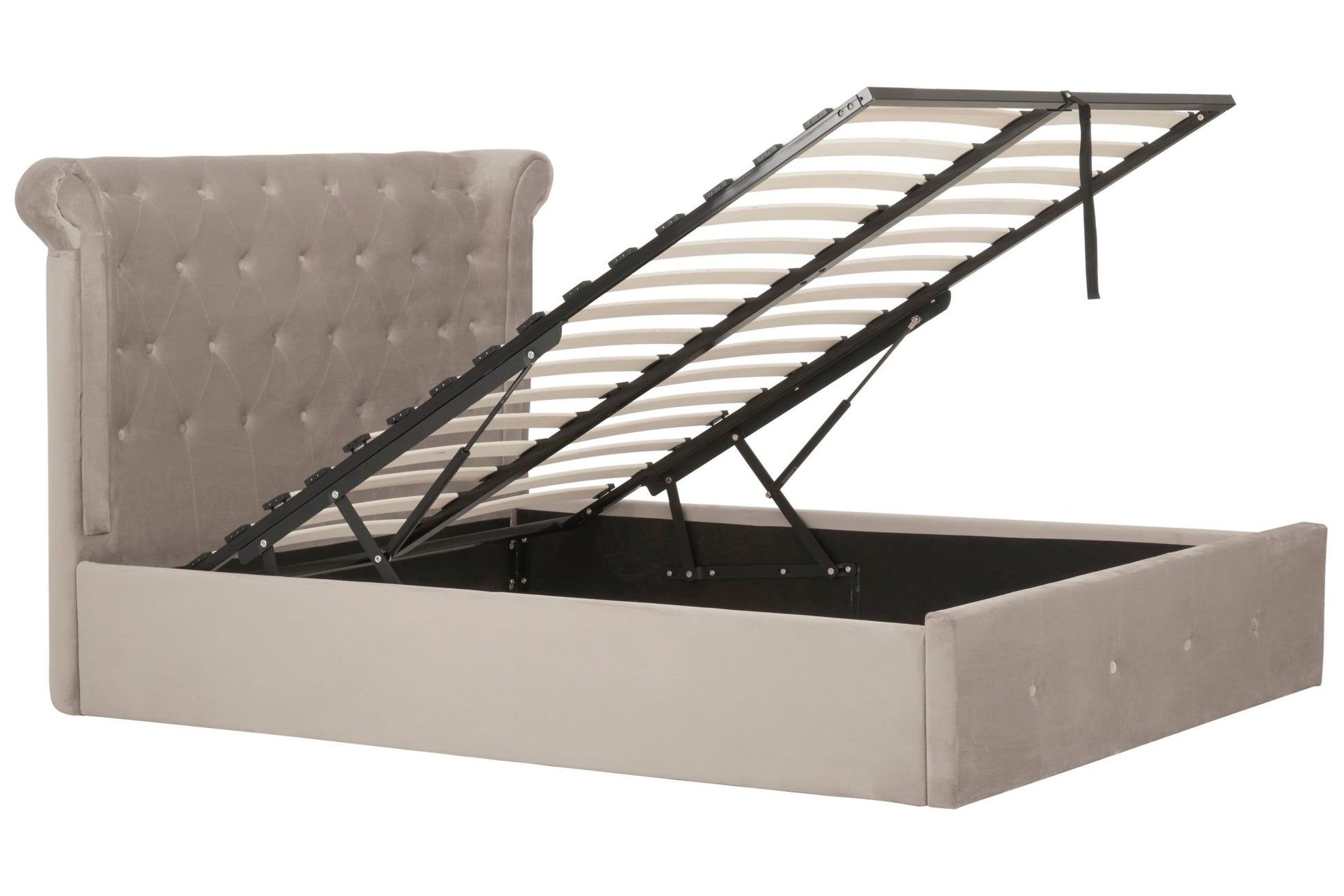 Darby Mink Double Ottoman Bed - Skandi London