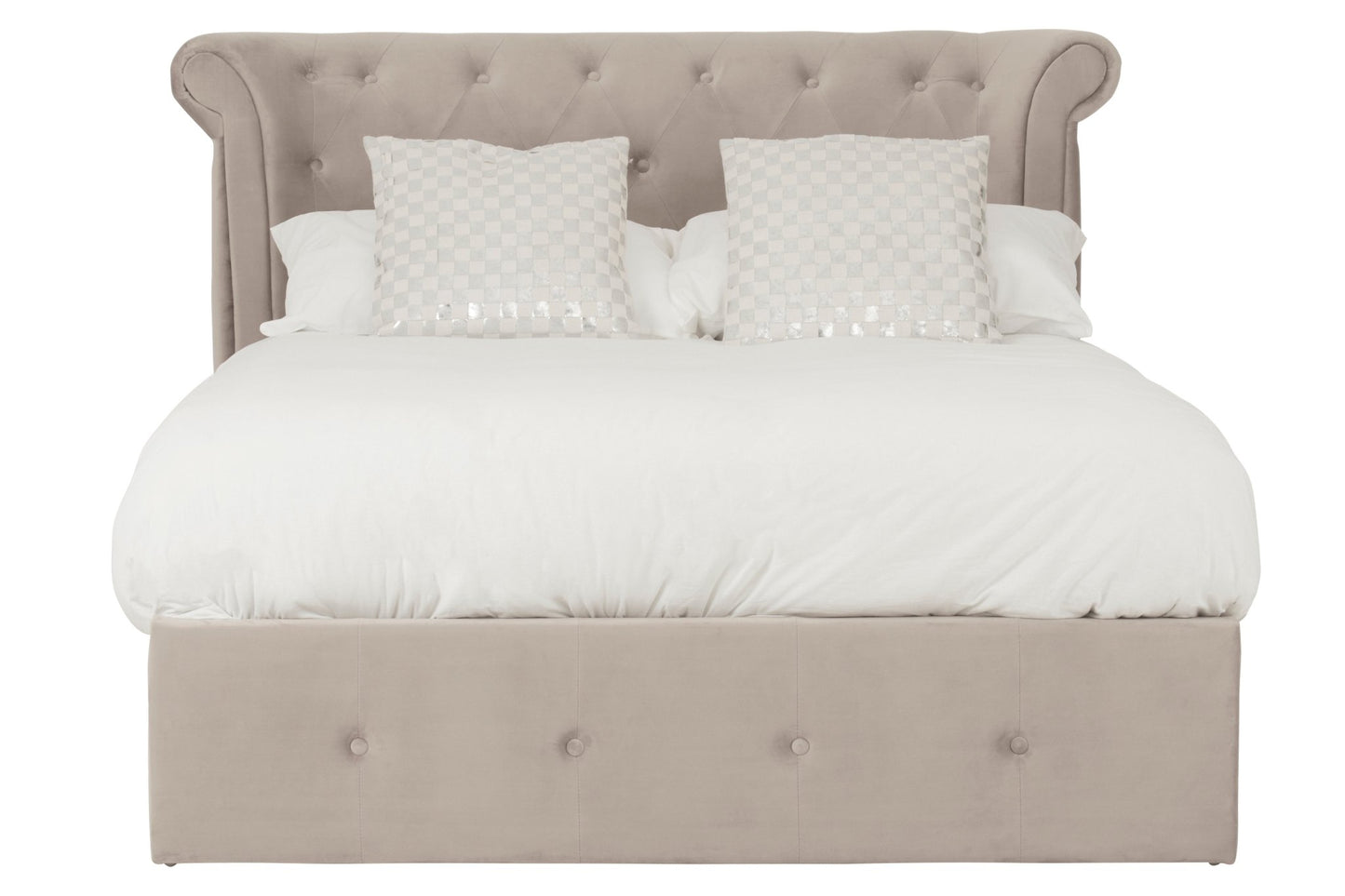 Darby Mink Double Ottoman Bed - Skandi London