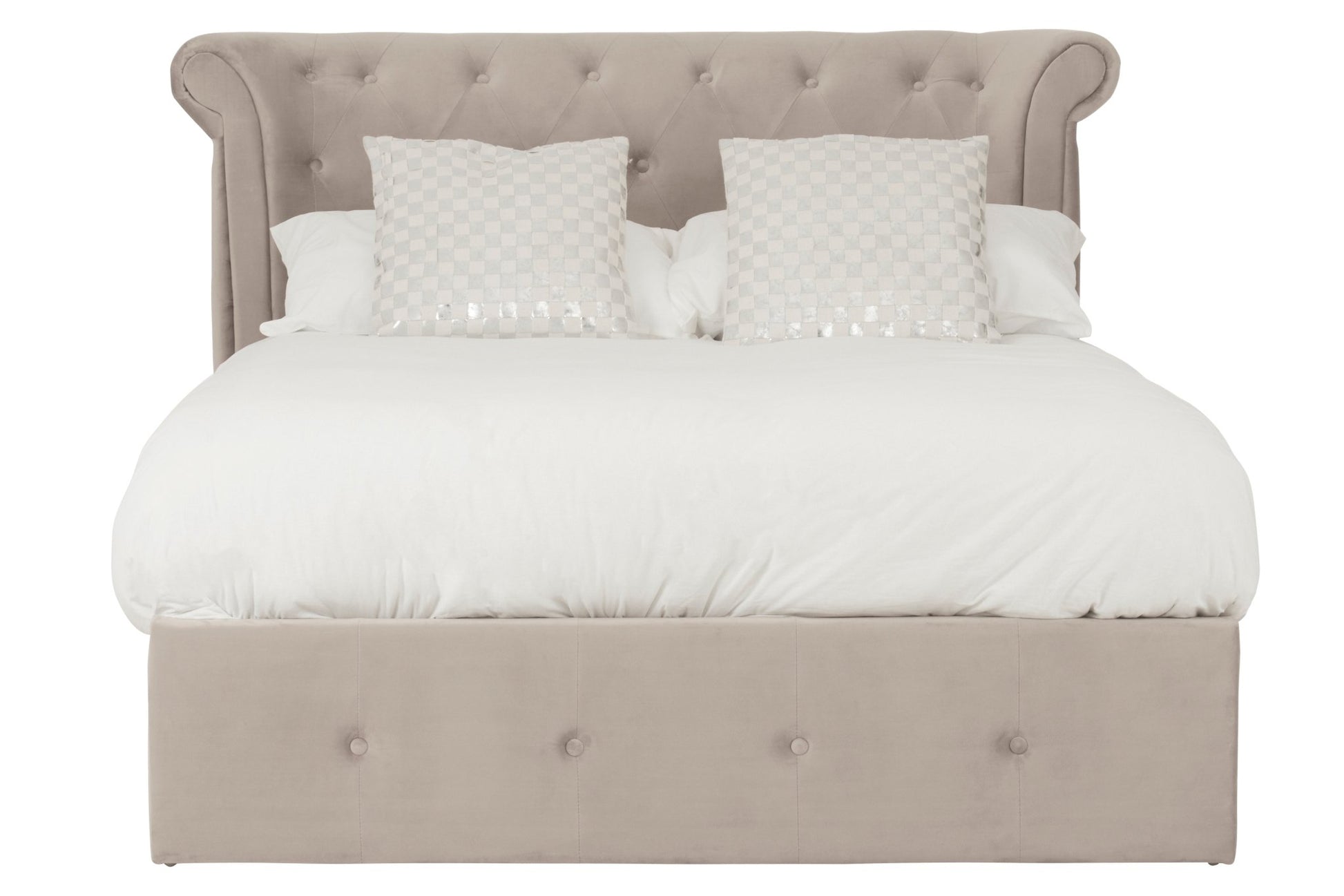 Darby Mink Double Ottoman Bed - Skandi London
