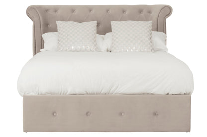 Darby Mink Double Ottoman Bed - Skandi London