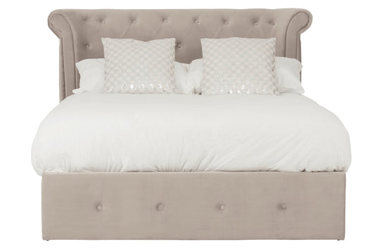 Darby Mink Double Ottoman Bed - Skandi London