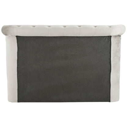 Darby Kingsize Grey Brush Velvet Ottoman Bed - Skandi London