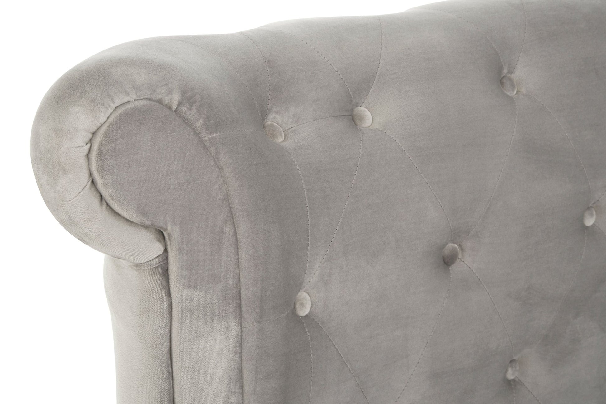 Darby Kingsize Grey Brush Velvet Ottoman Bed - Skandi London