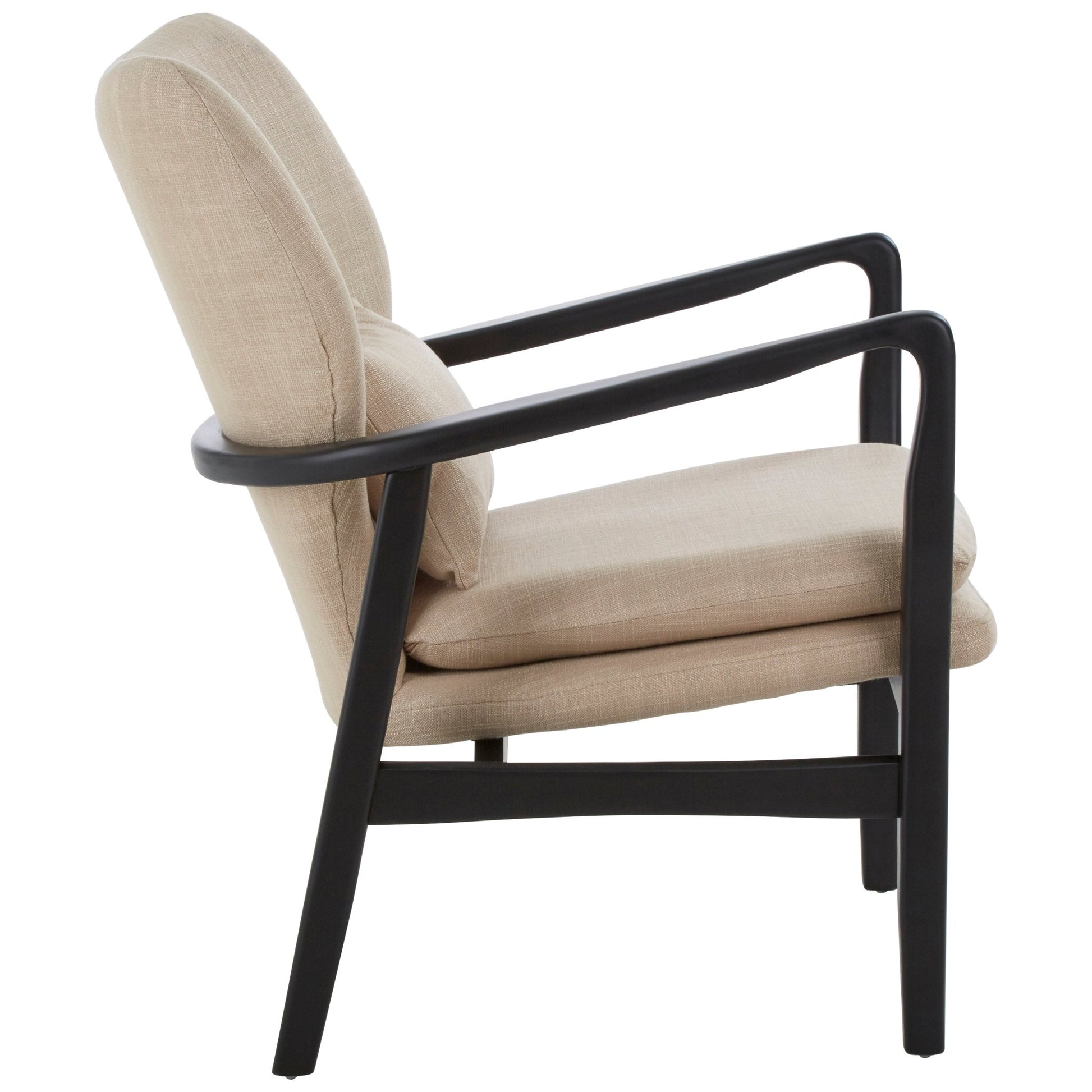 Pelle Beige Chair With Black Wooden Frame - Skandi London