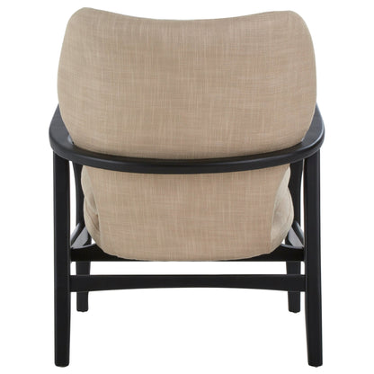 Pelle Beige Chair With Black Wooden Frame - Skandi London