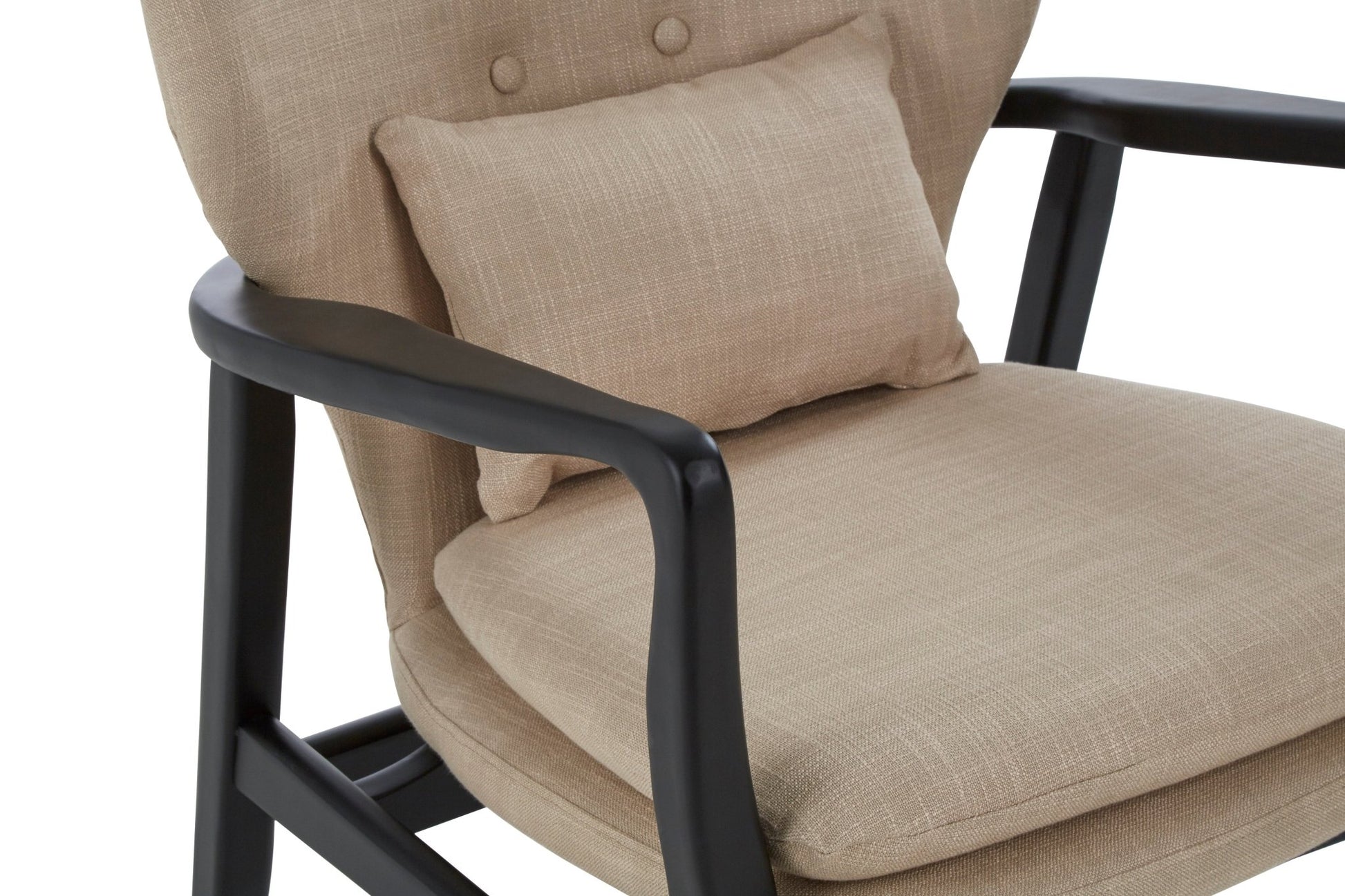 Pelle Beige Chair With Black Wooden Frame - Skandi London