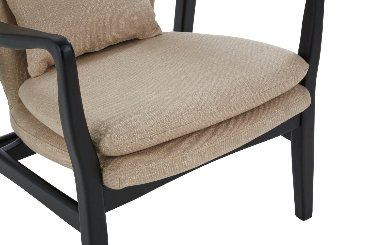 Pelle Beige Chair With Black Wooden Frame - Skandi London