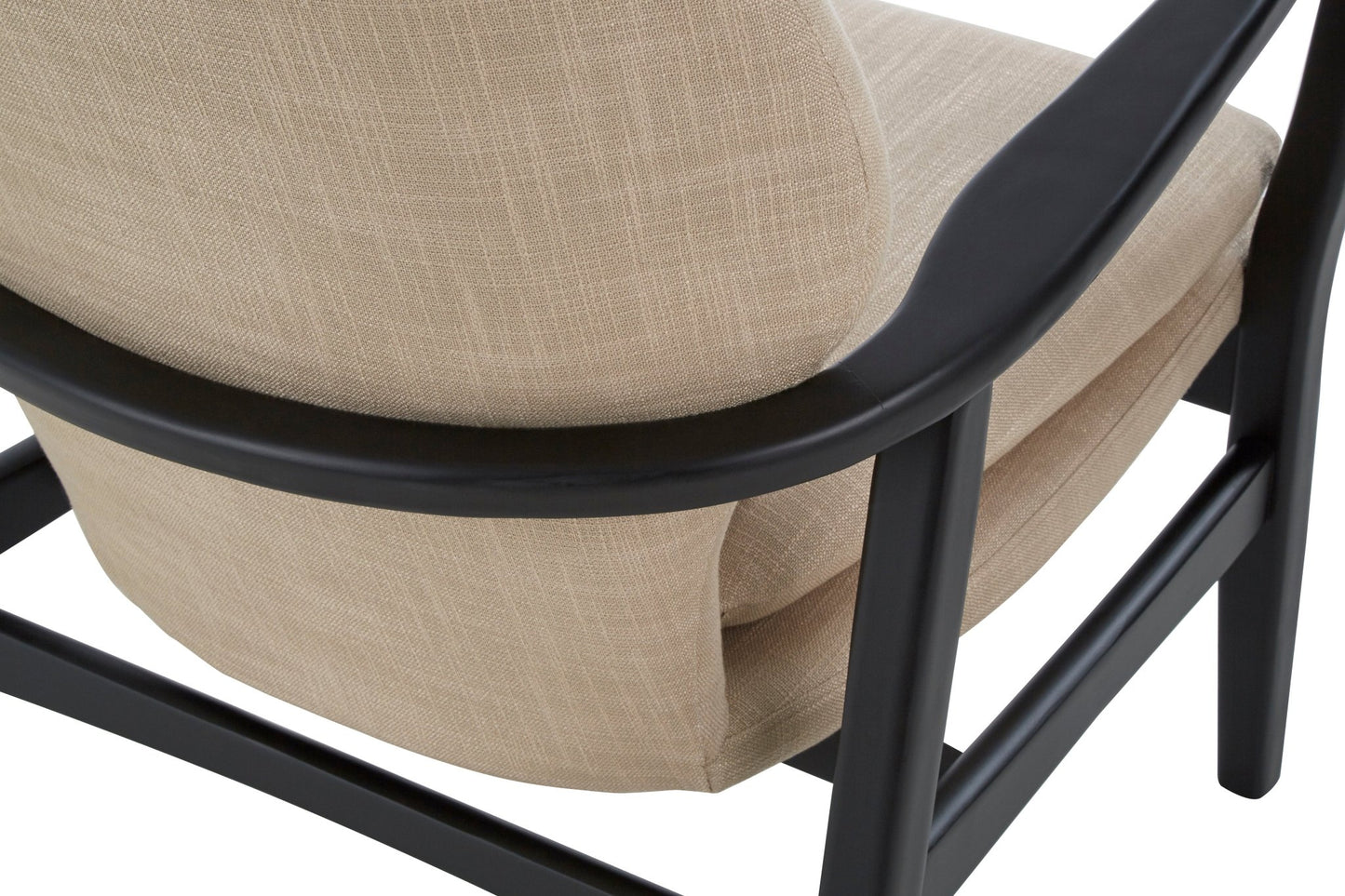 Pelle Beige Chair With Black Wooden Frame - Skandi London