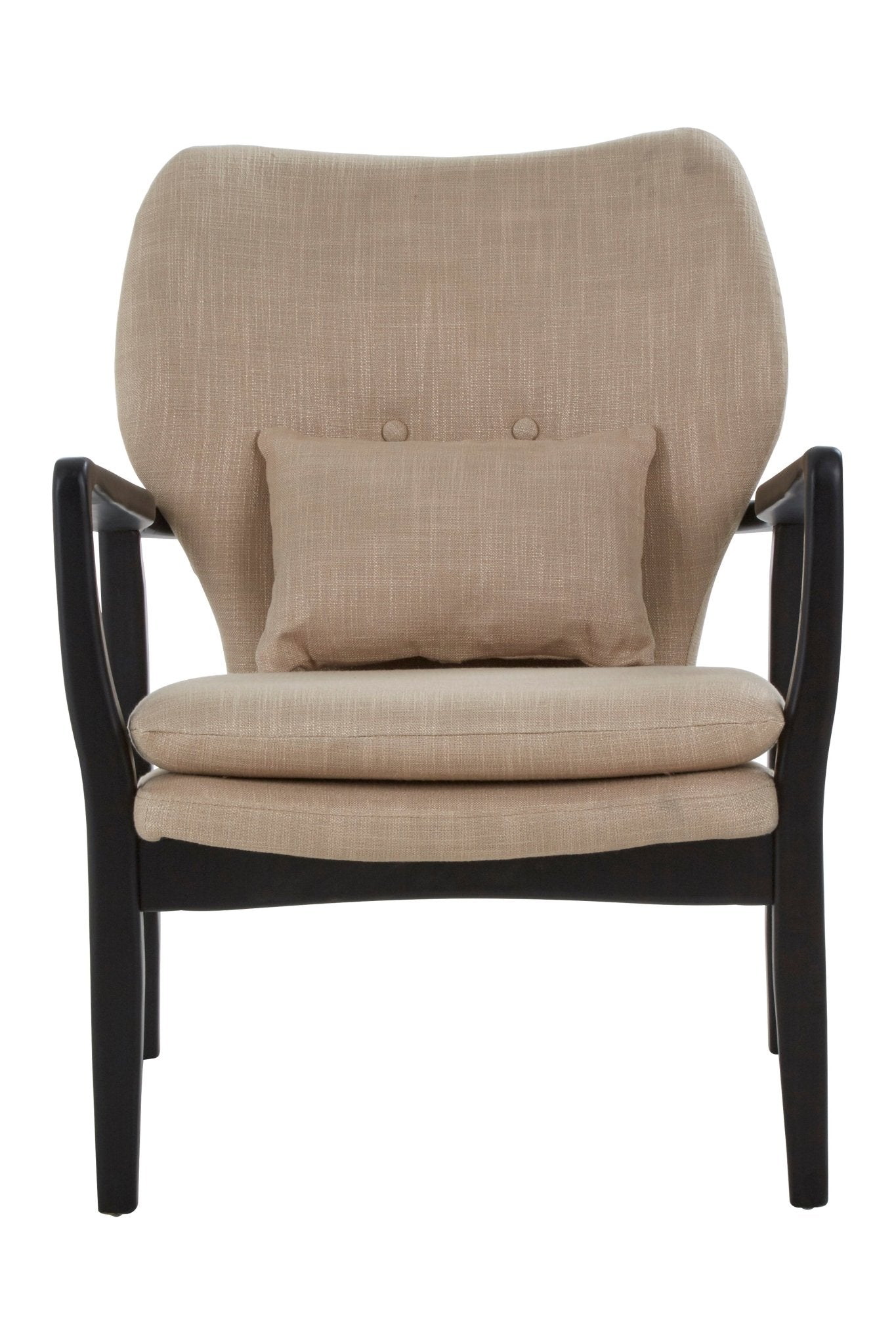 Pelle Beige Chair With Black Wooden Frame - Skandi London