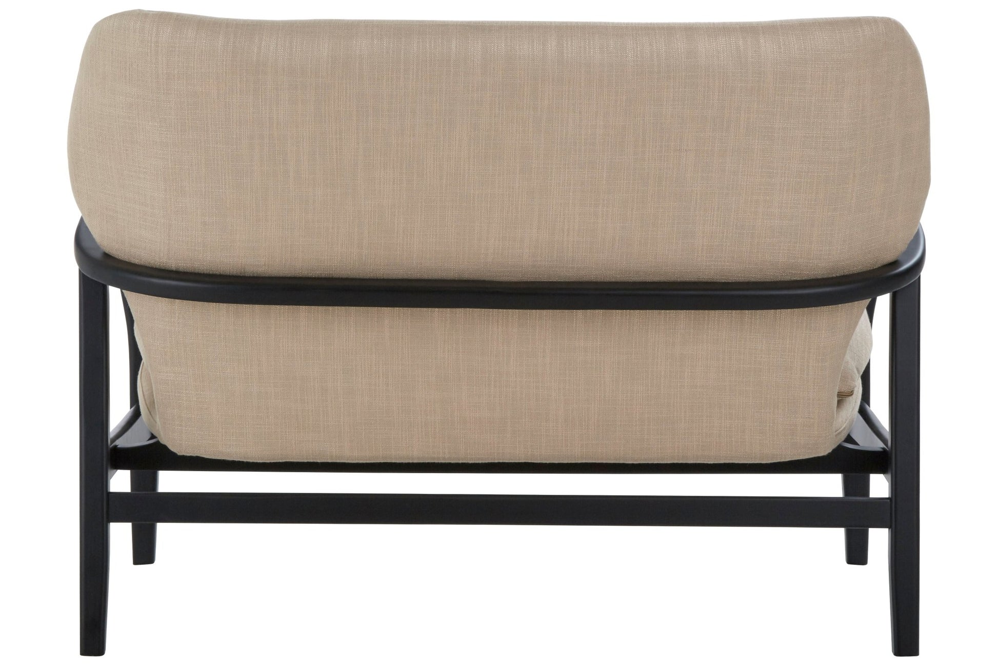 Pelle 2 Seat Beige Sofa With Black Wood Frame - Skandi London