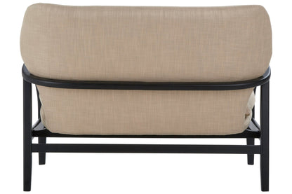 Pelle 2 Seat Beige Sofa With Black Wood Frame - Skandi London